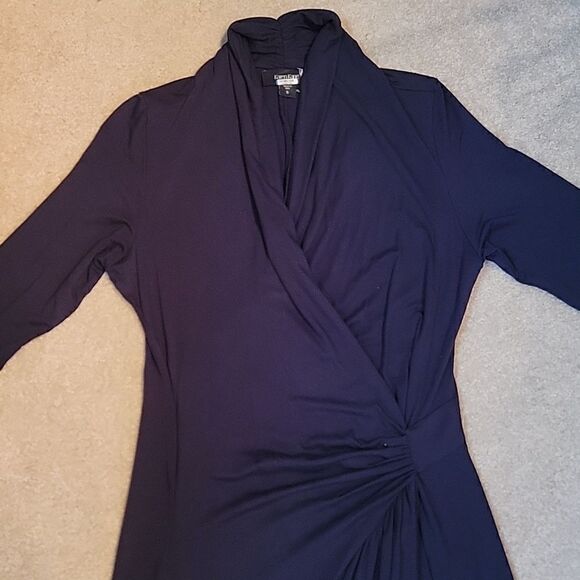 Karen Kane navy faux wrap dress - Picture 4 of 13